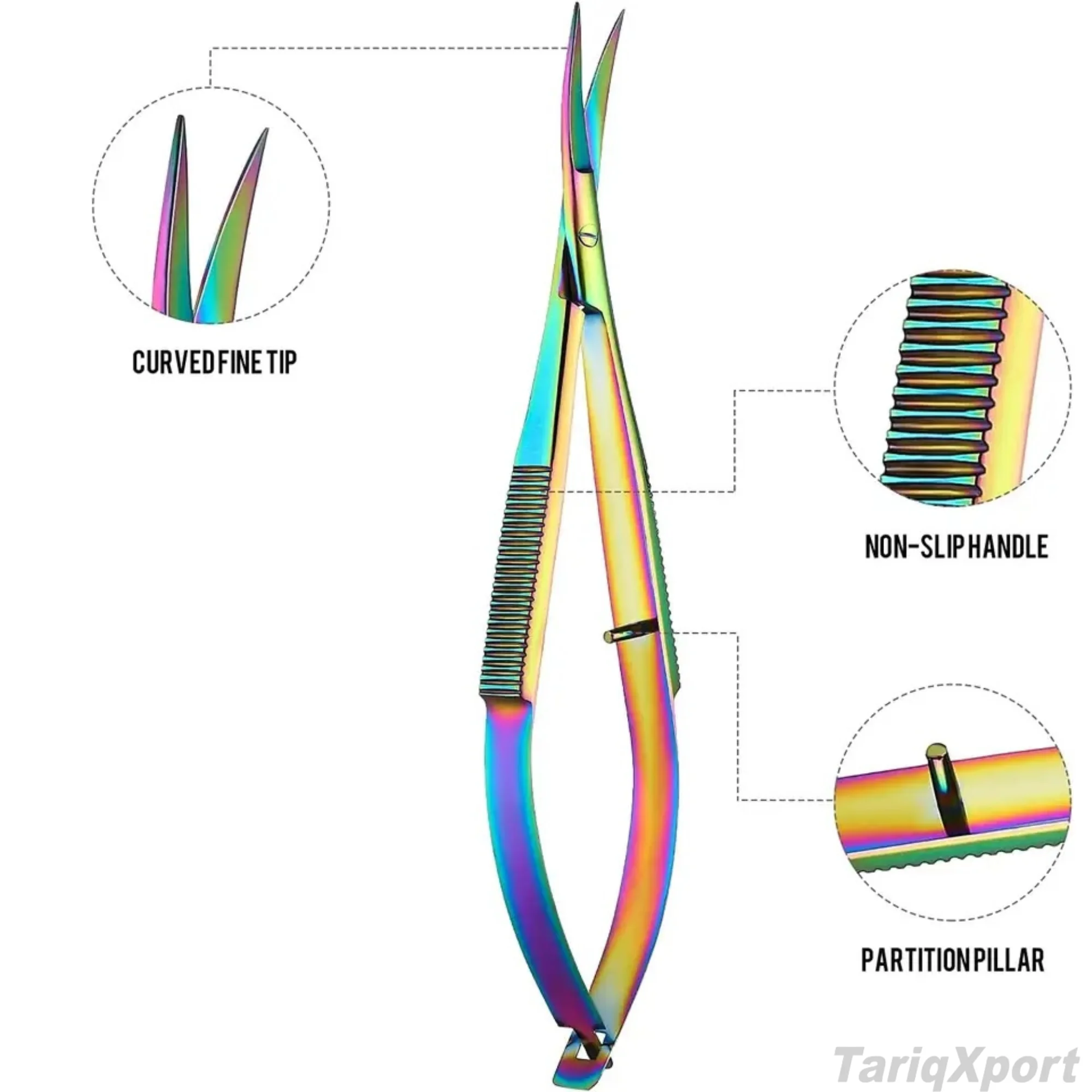 Professional Embroidery Sewing Stainless Steel Spring Action Straight Eyebrow Scissors Sharp Comfortable Handle for Beauty Salon - Image 5