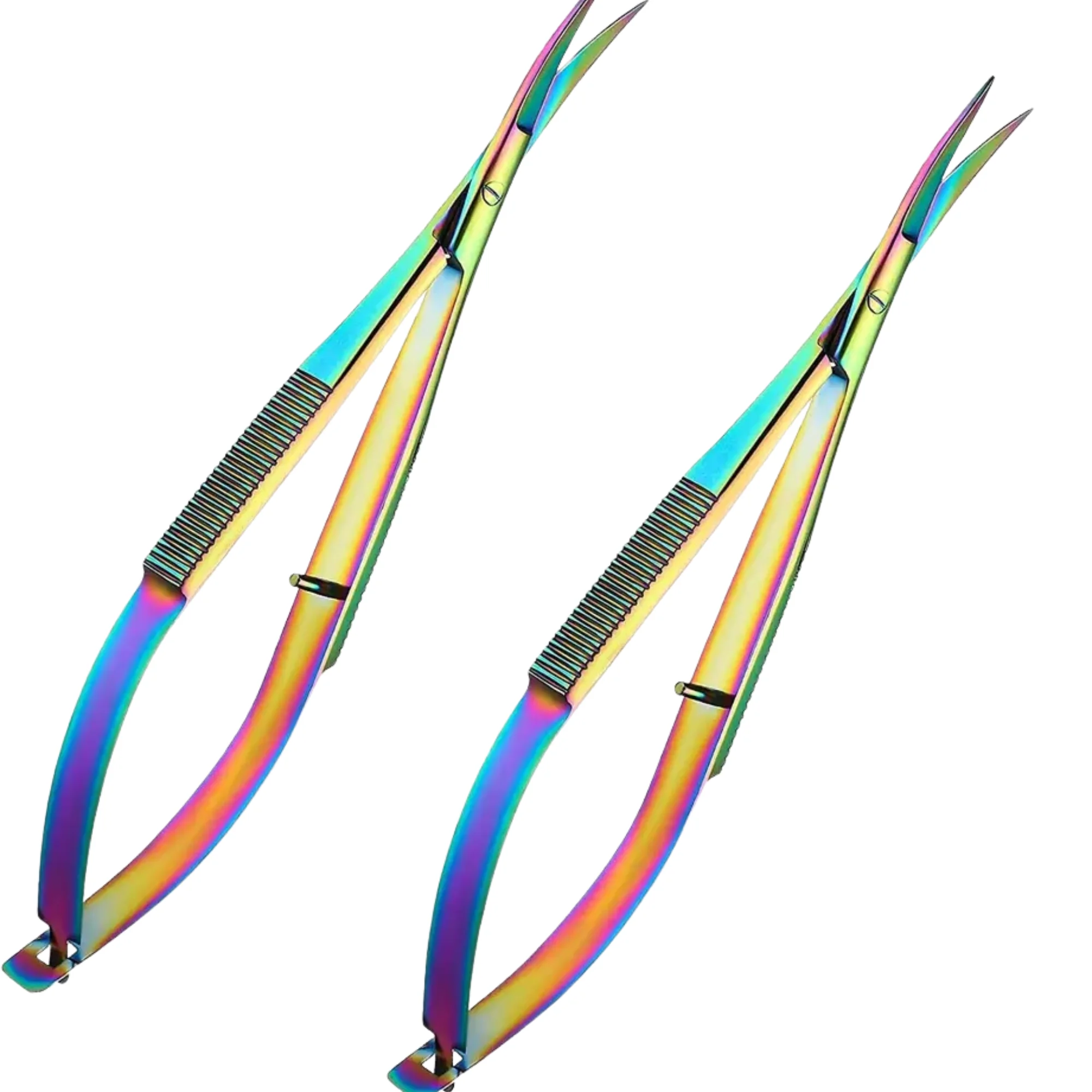 Professional Embroidery Sewing Stainless Steel Spring Action Straight Eyebrow Scissors Sharp Comfortable Handle for Beauty Salon