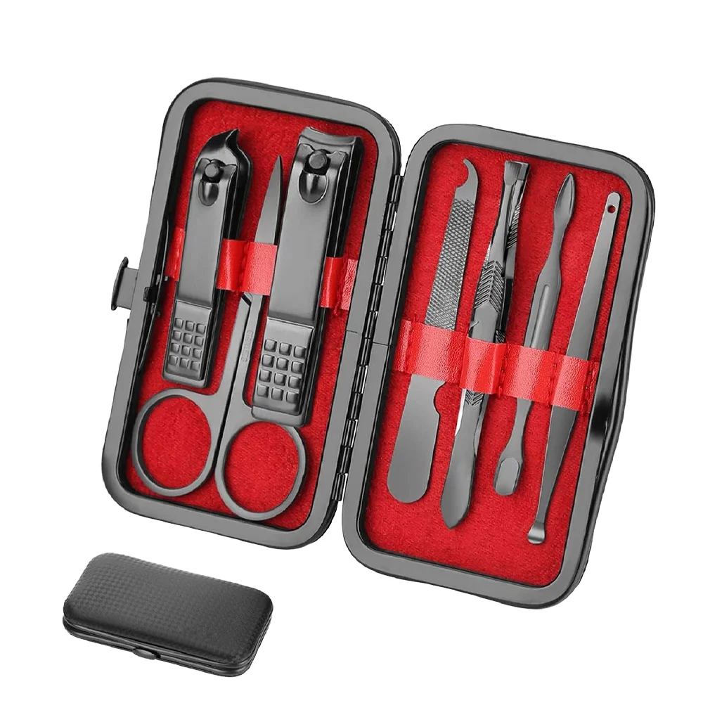 7 Pcs Professional Luxurious Stainless Steel 5 1 Manicure Pedicure Kit Full Customization Offer Beauty Tool Case Custom Logo Box