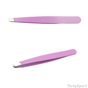 Professional Wholesale Stainless Steel Eyebrow Tweezer Precision Slant Tip Private Label Eyelash Tweezer Custom Logo Beauty Tool