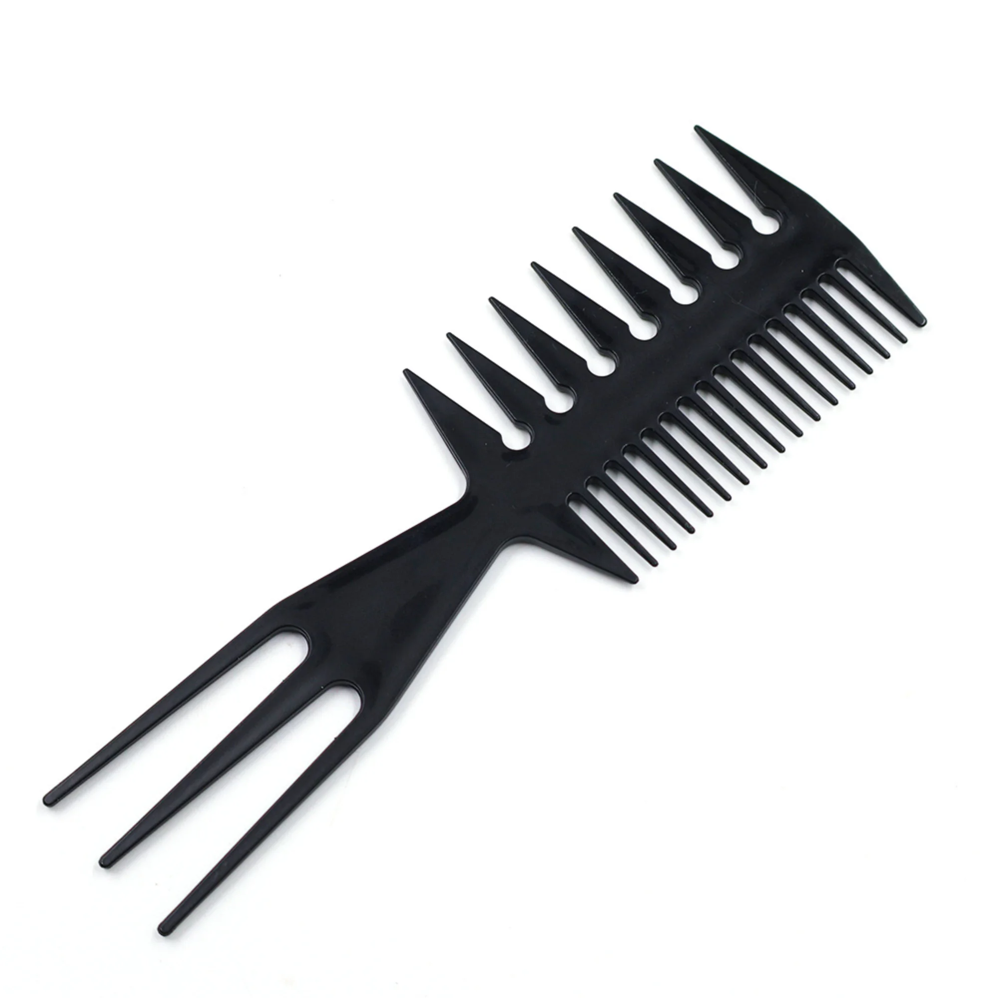 Professional Portable Custom Logo Home Eco-Friendly Comfortable Fashion Wide Tooth Fork Comb Plastic Large Size Classic Adult
