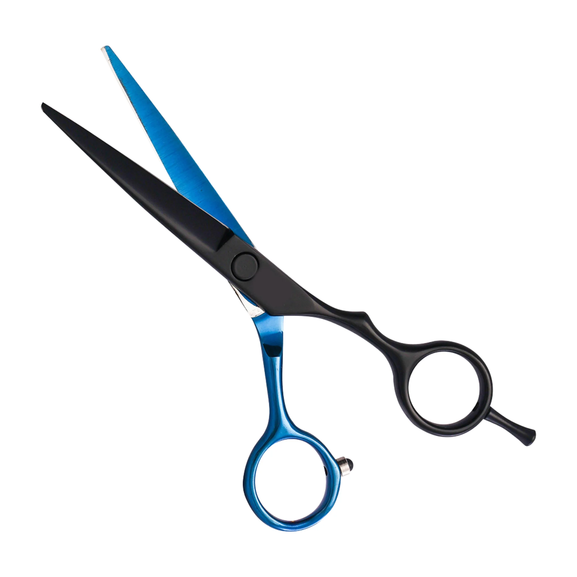 Professional High Steel Barber Blue Black Stainless 440C Lightweight Foldable Right-Handed Hair Dressing Thinning Scissors Set