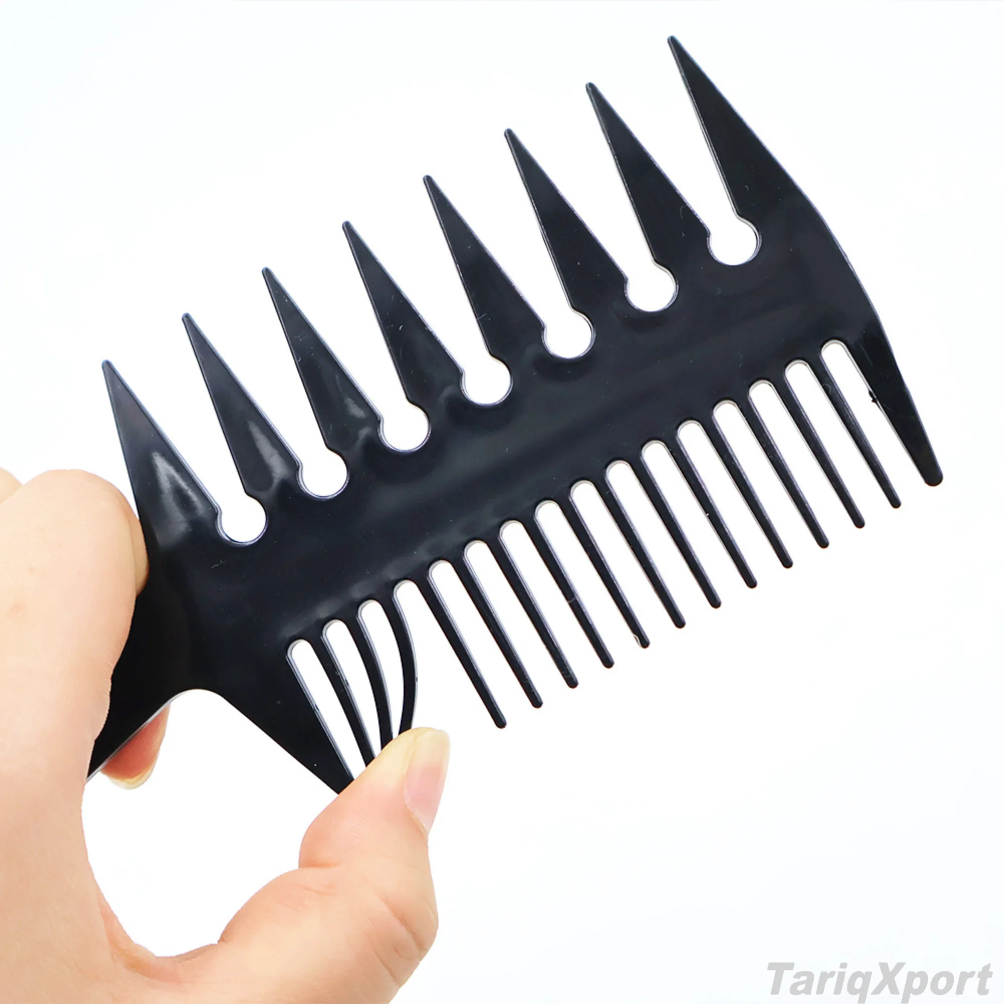 Professional Portable Custom Logo Home Eco-Friendly Comfortable Fashion Wide Tooth Fork Comb Plastic Large Size Classic Adult - Image 5