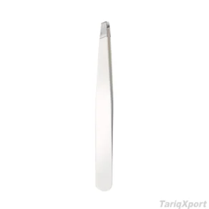 Customized Professional Luxury Stainless Steel Anti-Static Straight Tip Eyebrow Tweezers Lightweight Eco-Friendly Private Label