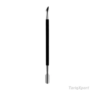 Stainless Steel Nail Cuticle Pusher And Nipper Set Double Head Manicure Tool Black Handle Professional Grade