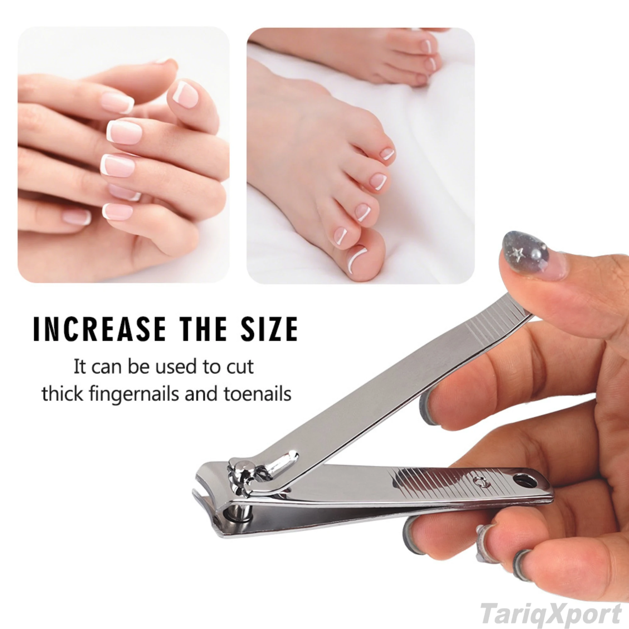 Professional Carbon Stainless Steel Silver Fingernail Clippers Big Nail Cutter for Nail Salon Manicure Pedicure Tool - Image 6