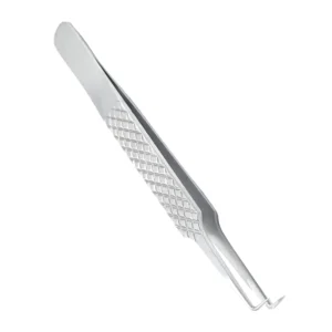 Professional Eyelash Fine Tip Shaped Tweezers Stainless Steel Printed Handle Eyelash Tweezers For Beauty with Costum Logo