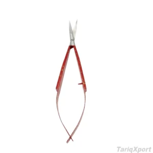 Red Coated Handle Stainless Steel Straight Spring Scissors Professional Beauty Eyelash Eyebrow Trimming High Quality