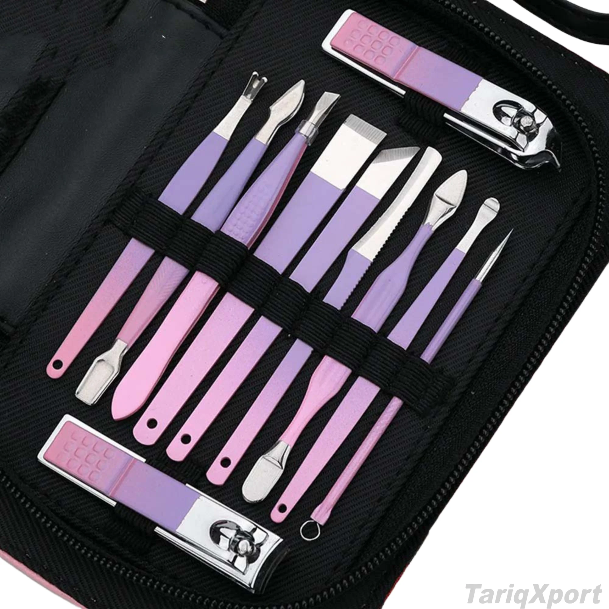 Professional Manicure Kit With Stainless Steel Tools Portable Leather Case 18 In 1 Nail Care Set For Adults - Image 4
