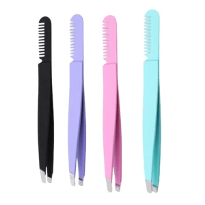 Professional Hair & Beauty Supplies Wholesalers Comb Tweezers Eyebrow Hair Removing Tweezers for Salon Equipment