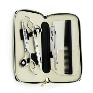 Professional Stainless Steel Barber Salon Hairdressing Scissors Set Kit with Razor Thinning Scissors & Beauty Tools