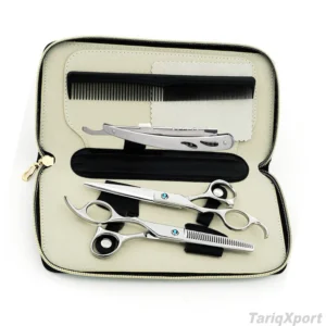 Professional Stainless Steel Barber Salon Hairdressing Scissors Set Kit with Razor Thinning Scissors & Beauty Tools