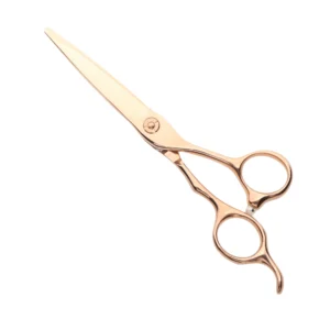 Japanese Style Professional Titanium Stainless Steel Rose Gold Salon Barber Hair Scissors with Long Handle Right-Handed