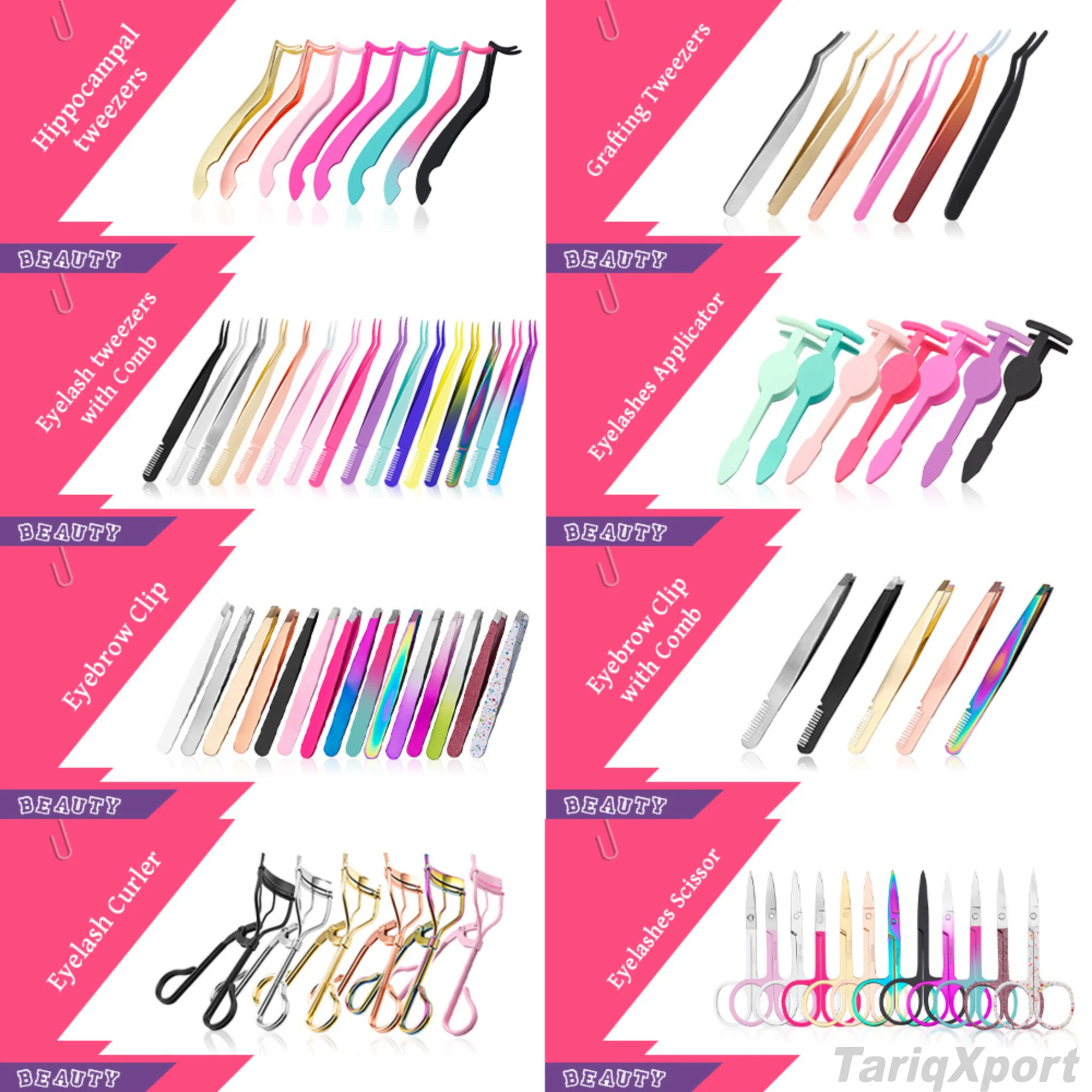 Wholesale Professional Stainless Steel Eyelash Applicator Tool Plastic Lash Tweezers False Eyelashes Tweezers - Image 6
