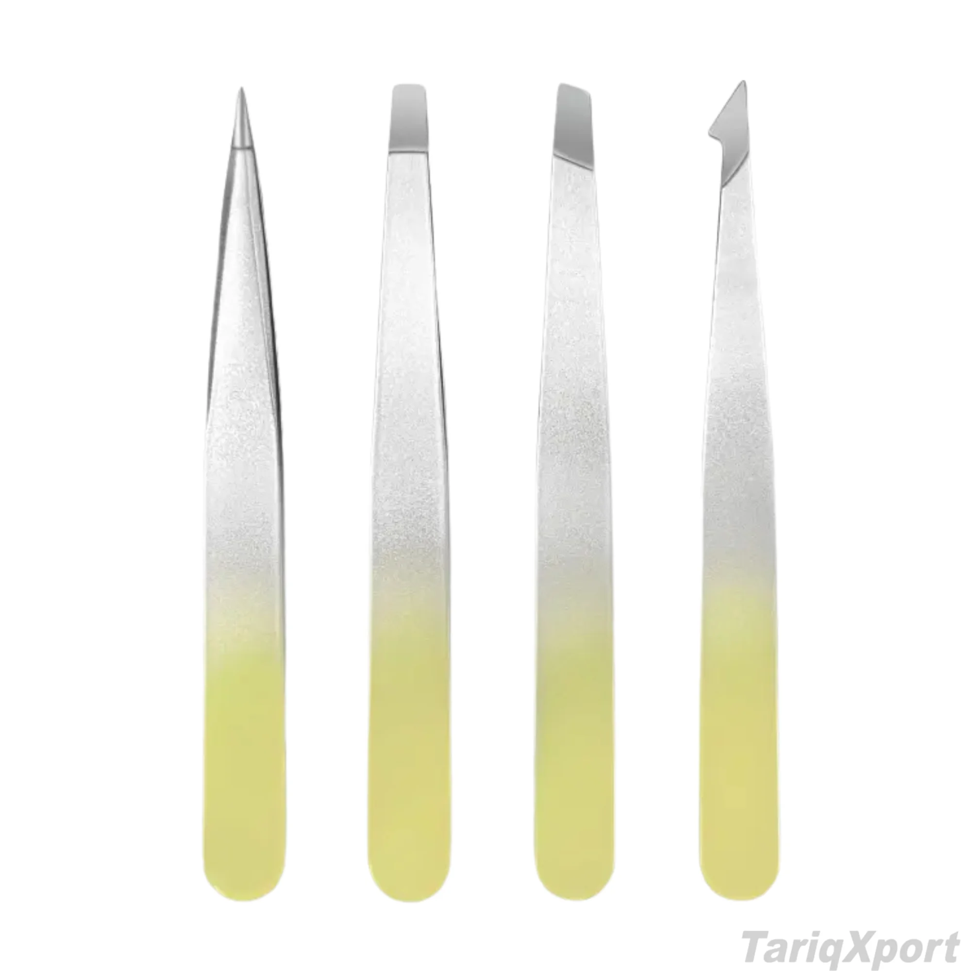 Stainless Steel Eyebrow Tweezers Set Pointed Slanted Tips Durable Modern Design Orange Gradient Handle - Image 3