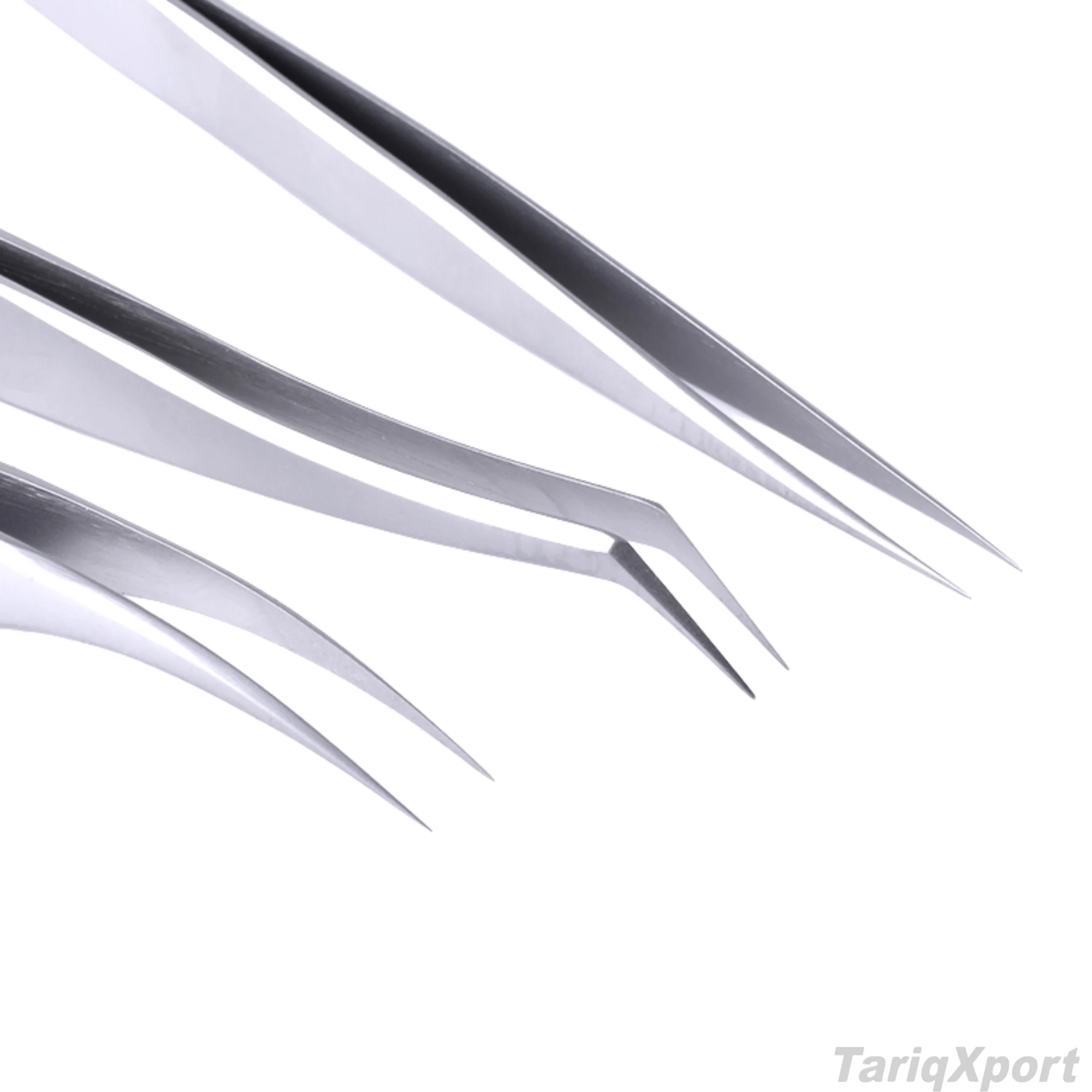Professional Stainless Steel Eyelash Tweezers Set Precision Tools for False Lash Application Smooth Tip Design - Image 4