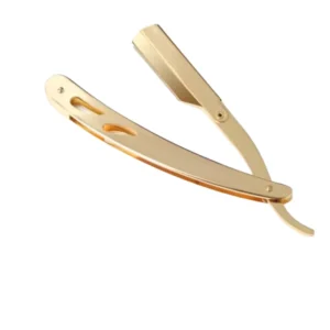 Professional Stainless Steel Straight Edge Barber Shaving Razor with Steel Handle Custom Logo for Face & Body Use Barber Shops