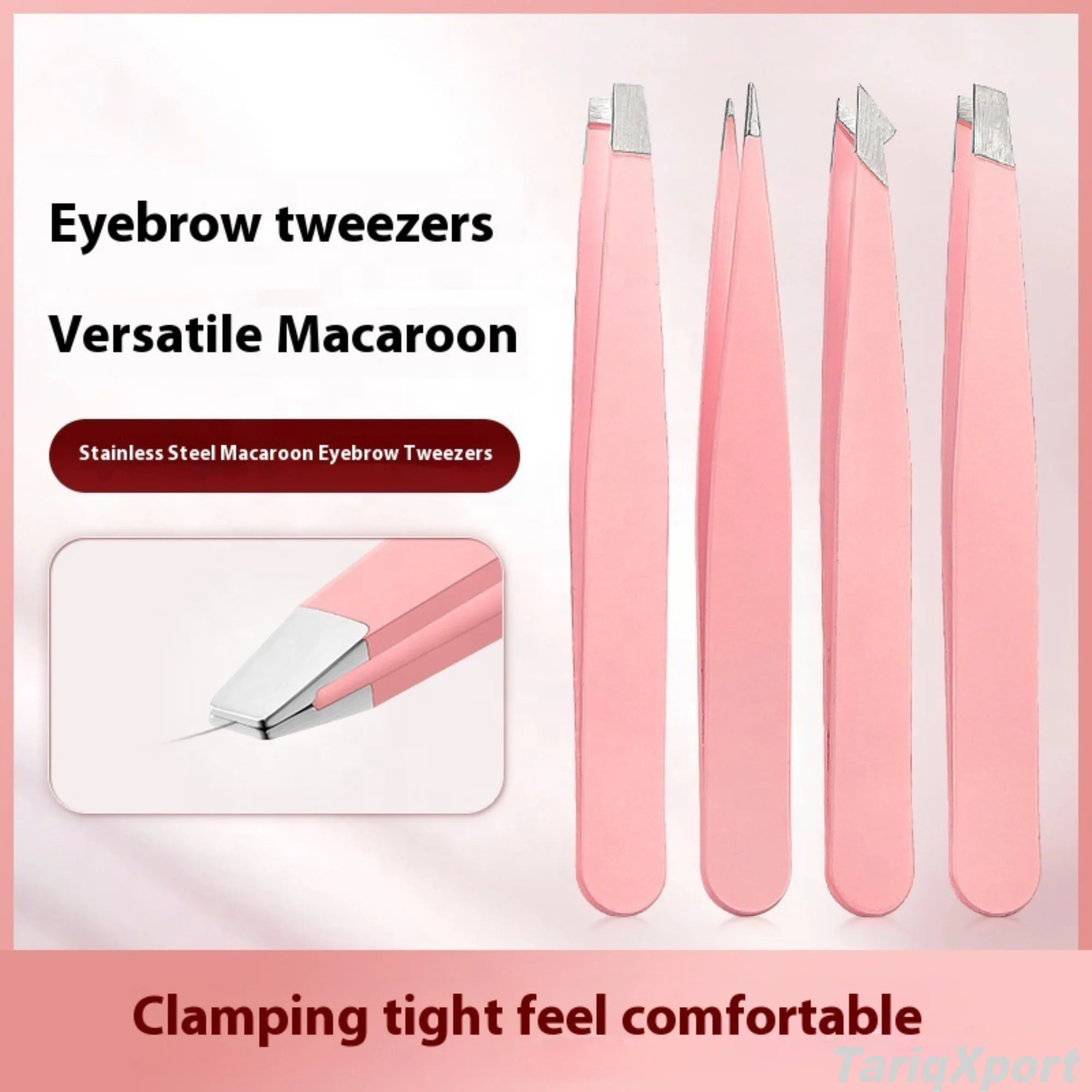 Factory Wholesale Professional Durable Stainless Steel Eyebrow Tweezers Set Custom Logo Modern Eyebrow Shaping Flat Slanted - Image 3