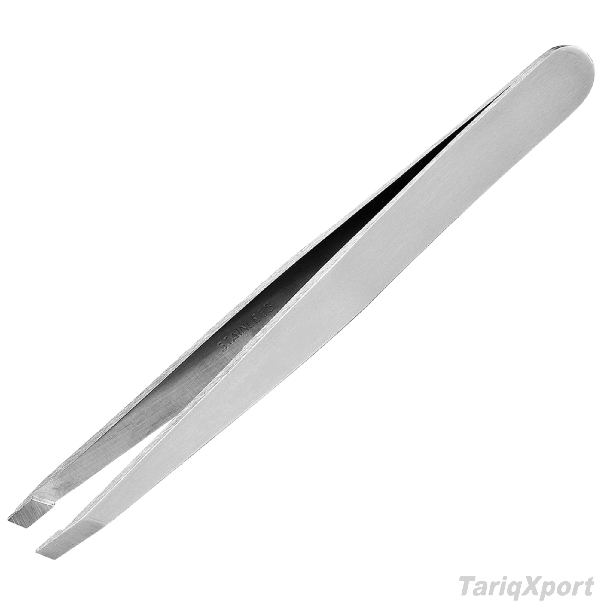 Wholesale Professional Eyebrow Tweezers Stainless Steel Lightweight Comfortable Handle Slanted Tip Custom Logo Beauty Tweezers - Image 2