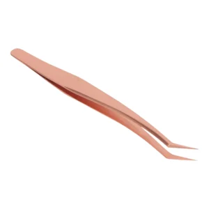 Professional Eyelash Tweezer Stainless Steel Pinch Safe False Eyelash Tweezer High Hardness (Long Oblique Tweezers)