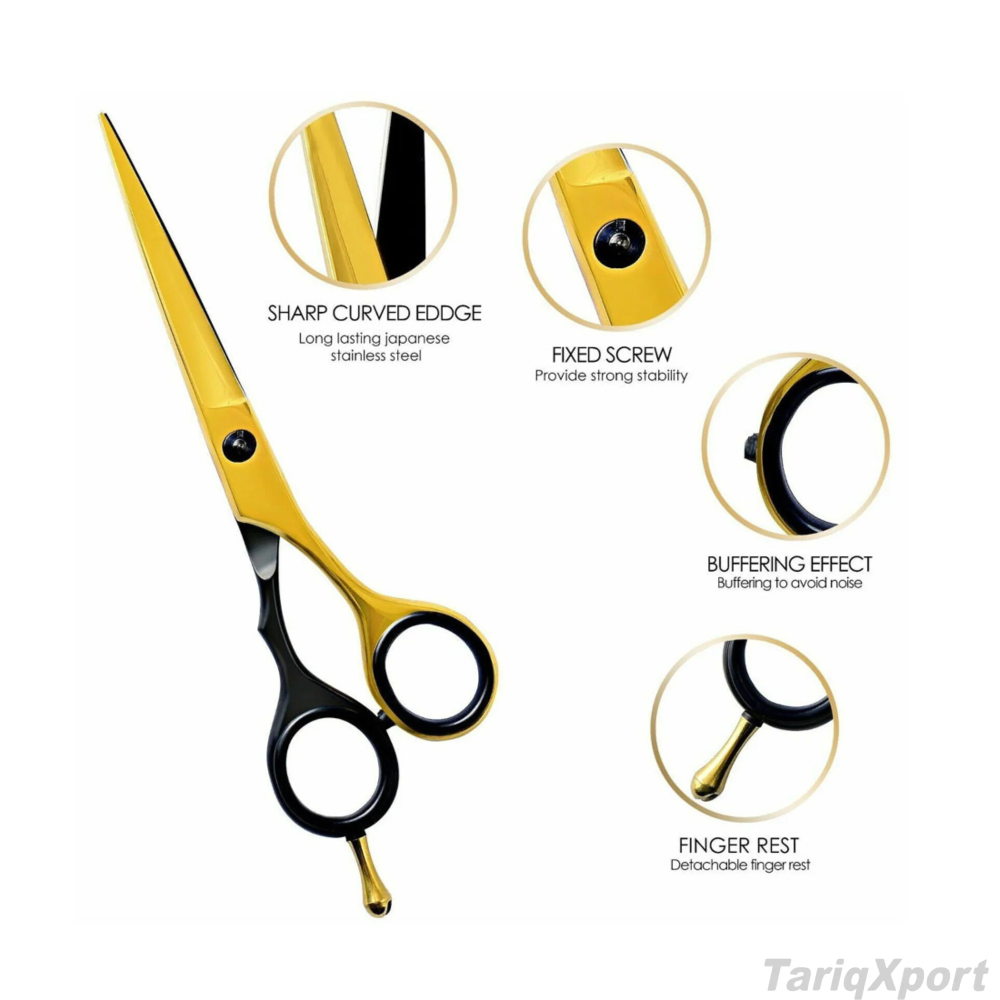 High Quality Professional 4Cr13 Stainless Steel Right-Handed Barber Scissors Foldable Lightweight Cutting Custom Hair Dressing - Image 6