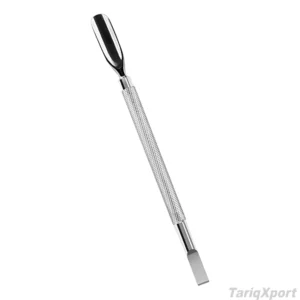 Professional High Quality Reusable Stainless Steel Nail Cuticle Pusher Custom Logo Double Head Design Comfortable Handle