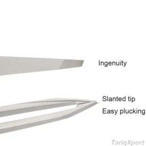 Professional Luxury Stainless Steel Eyebrow Facial Hair Removal Tweezers Ultra-Slim Slanted Pointed Tip Precision Reusable High