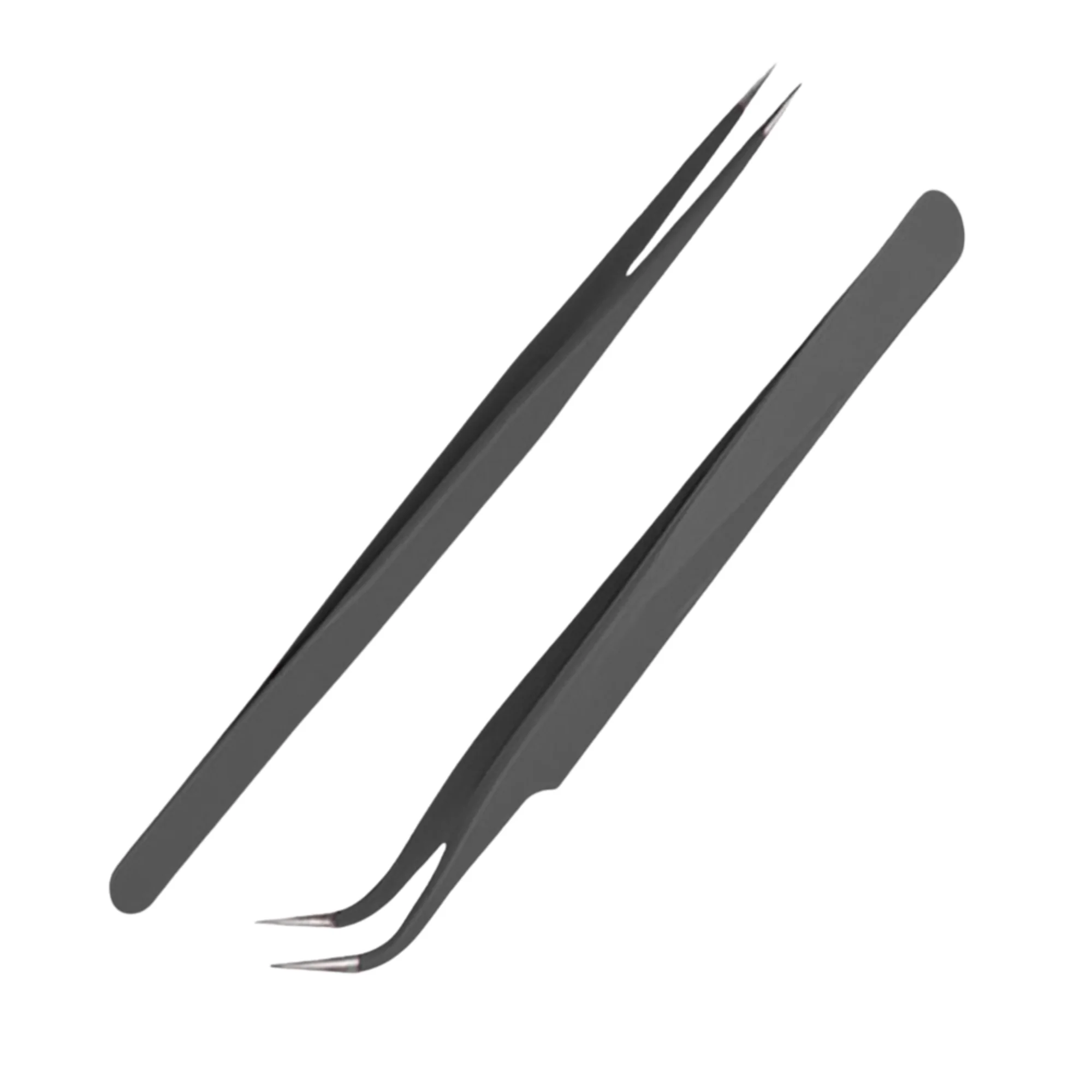 Costum Professional Stainless Steel Eyelash Tweezers with Smooth Tip Precision Beauty Tools for Salon Use