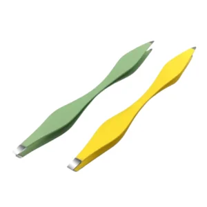 Stainless Steel Curved Double Sided Eyebrow Tweezers Pointed Tip Precision Brow Shaping Professional Beauty Salon Tool