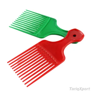 Professional Eco-Friendly Classic Fashion Wide Tooth Plastic Afro Pick Comb Custom Logo Durable Multi-Function Plastic Handle