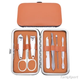 Professional Durable Portable 7 Piece Stainless Steel Manicure Pedicure Set Nail Clipper Beauty Care Tools Kit Travel Case