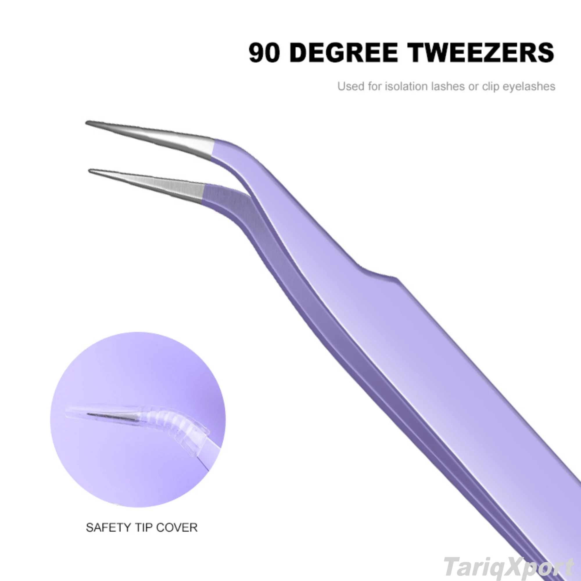 Precision Stainless Steel Eyelash Tweezers Smooth Tip Pointed For Eyelash Extension Purple Pink Red Black Colors - Image 2