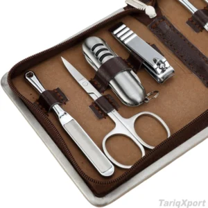 9 Pcs Professional Manicure Pedicure Kit 5 in 1 7 1 Luxurious Stainless Steel Nail Cutter Cuticle Clippers Custom Packaging Case