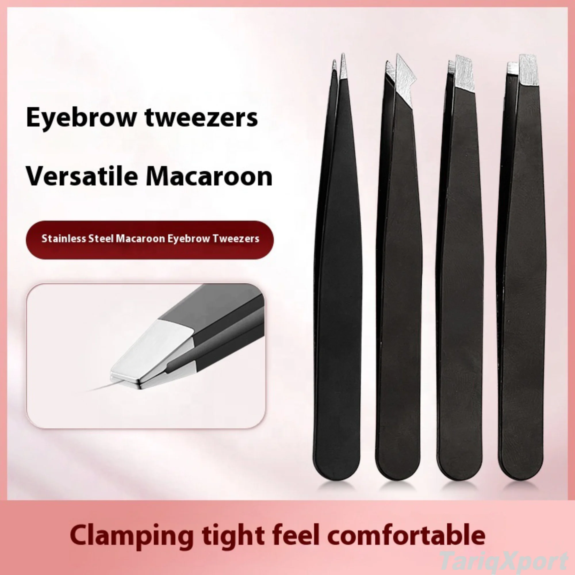 Factory Wholesale Professional Durable Stainless Steel Eyebrow Tweezers Set Custom Logo Modern Eyebrow Shaping Flat Slanted - Image 5