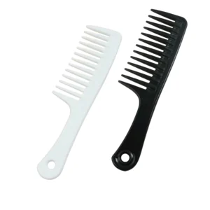 Professional High Quality Classic Durable Large Plastic Fashion Wide Tooth Flat Handle Thickened Curly Flower Hair Comb