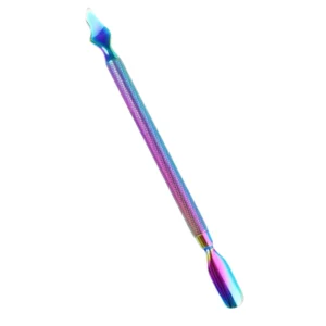 Professional Dual-End Stainless Steel Nail Pusher Tool Cuticle Remover Manicure Stick Comfortable Handle Custom Logo Option