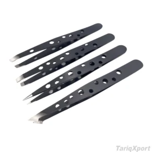 Professional Customized Durable Stainless Steel Slanted Eyebrow Tweezers for Assisted Eyelash Extension