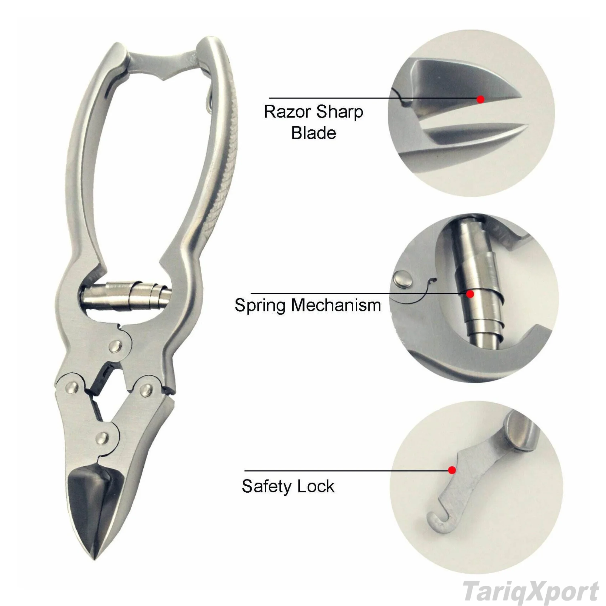 High Quality Professional Stainless Steel Curved Sharp Nail Cutter Trimmer Wide Jaw Opening Private Label Thick Mutated Toenail - Image 4