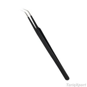 Black Precision Stainless Steel Eyelash Tweezers for Lash Extension Application Isolation Professional Beauty Tool OEM Wholesale