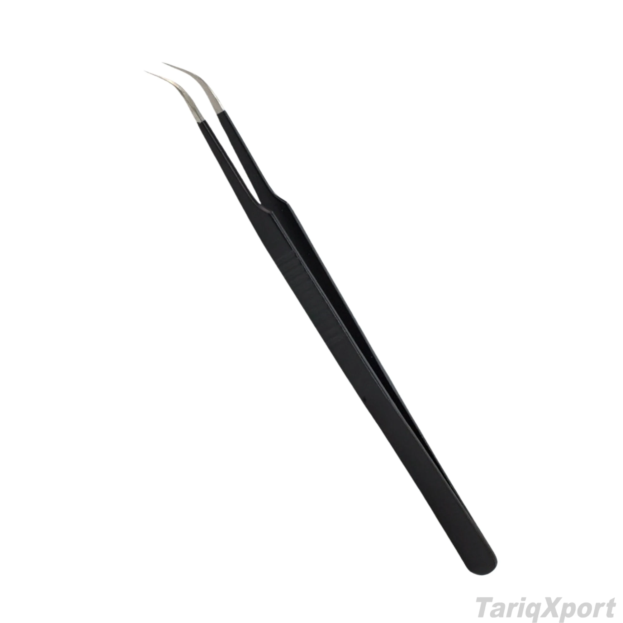 Black Precision Stainless Steel Eyelash Tweezers for Lash Extension Application Isolation Professional Beauty Tool OEM Wholesale - Image 2