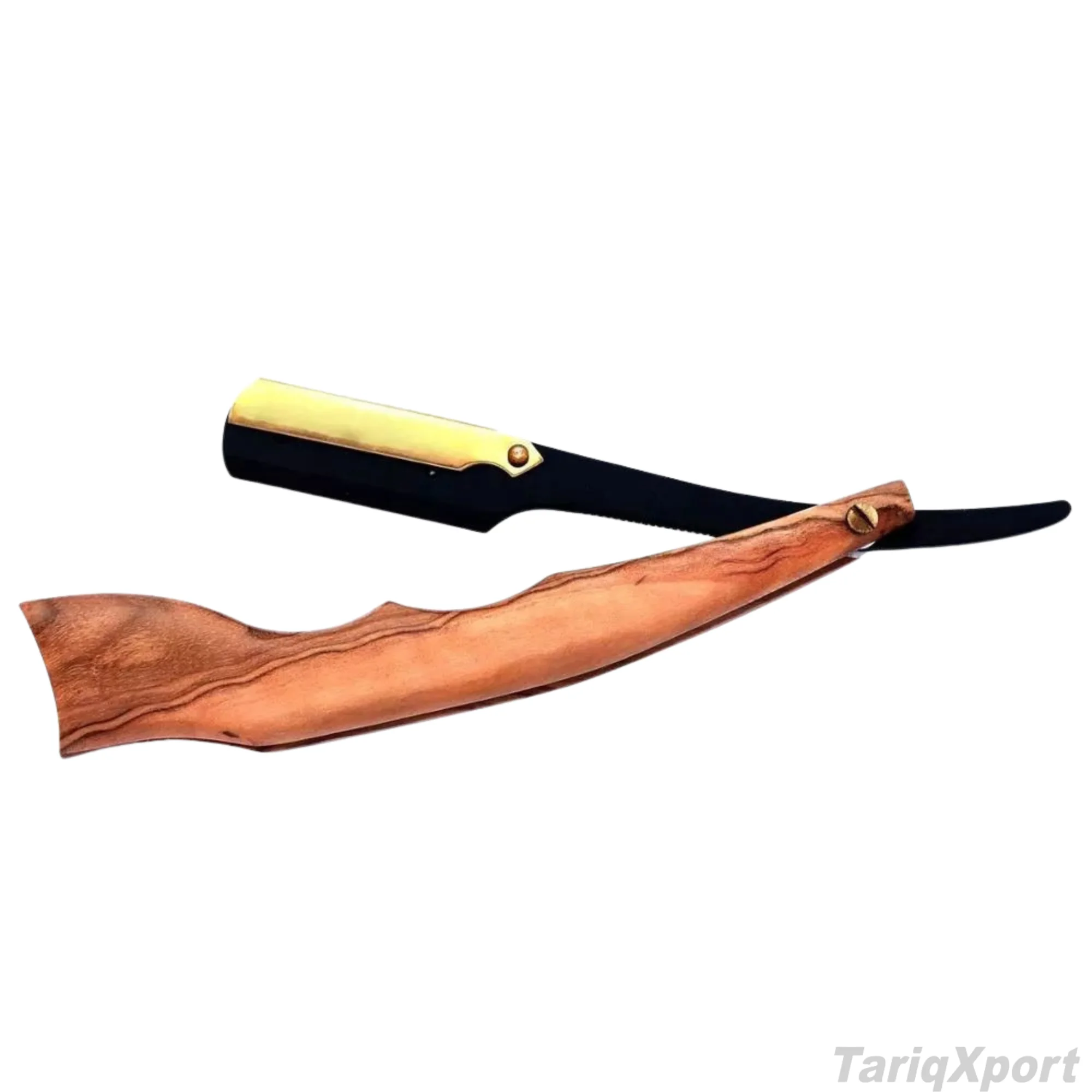 Professional Foldable Men's Straight Razor Wood Handle Black Stainless Steel Blade Custom Logo Option Barbershop Shaving Body - Image 3