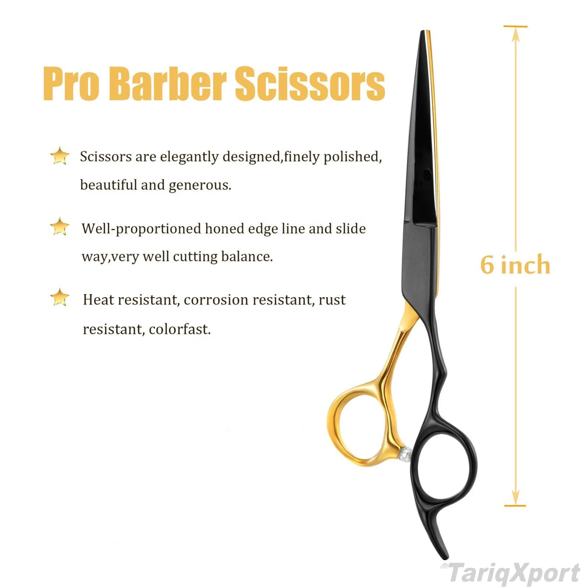 Professional 4Cr13 Stainless Steel Barber Scissors Kit Right-Handed Foldable Lightweight Hair Cutting Thinning Scissor - Image 3