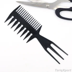 Professional Portable Custom Logo Home Eco-Friendly Comfortable Fashion Wide Tooth Fork Comb Plastic Large Size Classic Adult