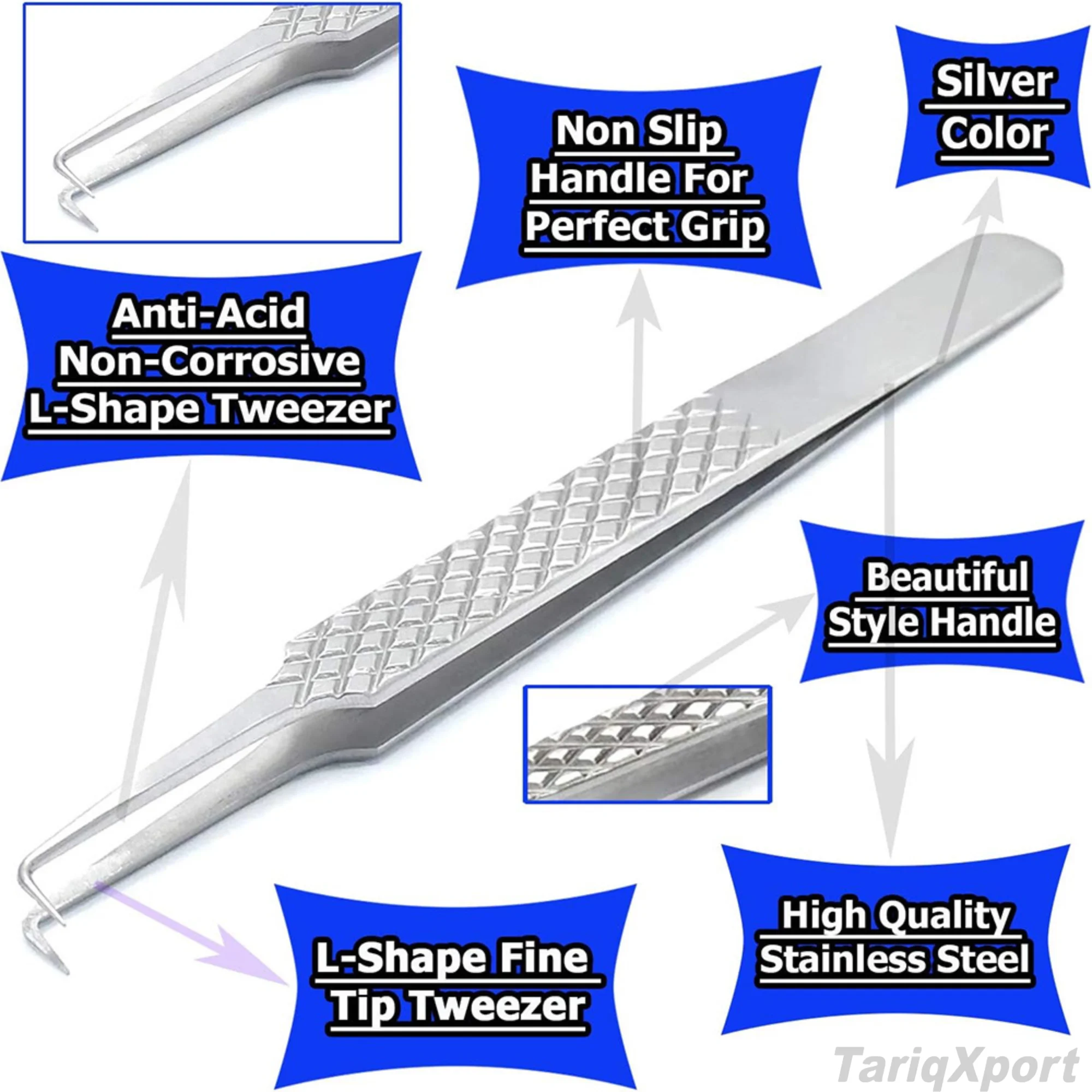 Professional Eyelash Fine Tip Shaped Tweezers Stainless Steel Printed Handle Eyelash Tweezers For Beauty with Costum Logo - Image 6