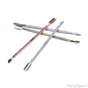 Double-Ended Square Nail Cuticle Pusher Stainless Steel Spoon Cleaner Reusable Professional Manicure Instrument Box Custom Logo