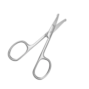 Professional Beauty Eyebrow Scissors Right-Handed Straight Blade Sharp Stainless Steel Custom Logo Comfortable Handle Makeup