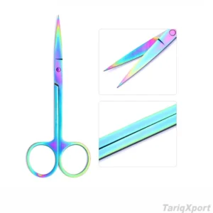Rainbow Stainless Steel Eyebrow Scissors Sharp Straight Blade Beauty Grooming Tool Right Handed Cuticle Trimmer
