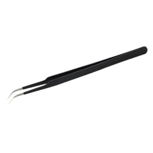 Black Precision Stainless Steel Eyelash Tweezers for Lash Extension Application Isolation Professional Beauty Tool OEM Wholesale