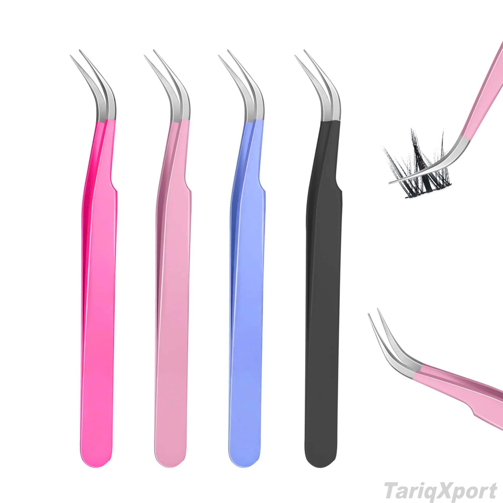 Wholesale False Eyelash Clips for Strip Lashes Custom Logo Cluster Lash Tweezers Private Label Lash Applicator Tools - Image 3