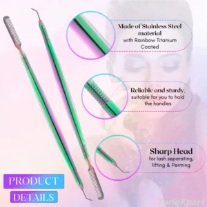 Wholesale Private Label Vegan Stainless Steel Eyelash Separator Comb Tool Professional Lash Brow Lift Durable Fast Perm